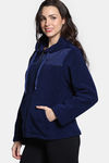 Zivame Winter Plum Sherpa Hoodie - Medieval Blue — thumbnail 3